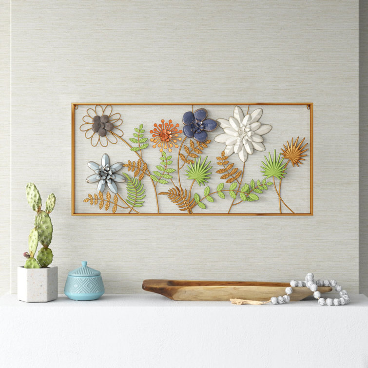 Mistana™ Framed Metal Flower Wall Décor Wayfair